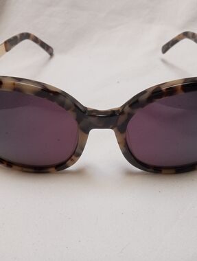 Penny Lane DesignTortoiseshell Round Sunglasses - Brown Frame with Purple Lenses